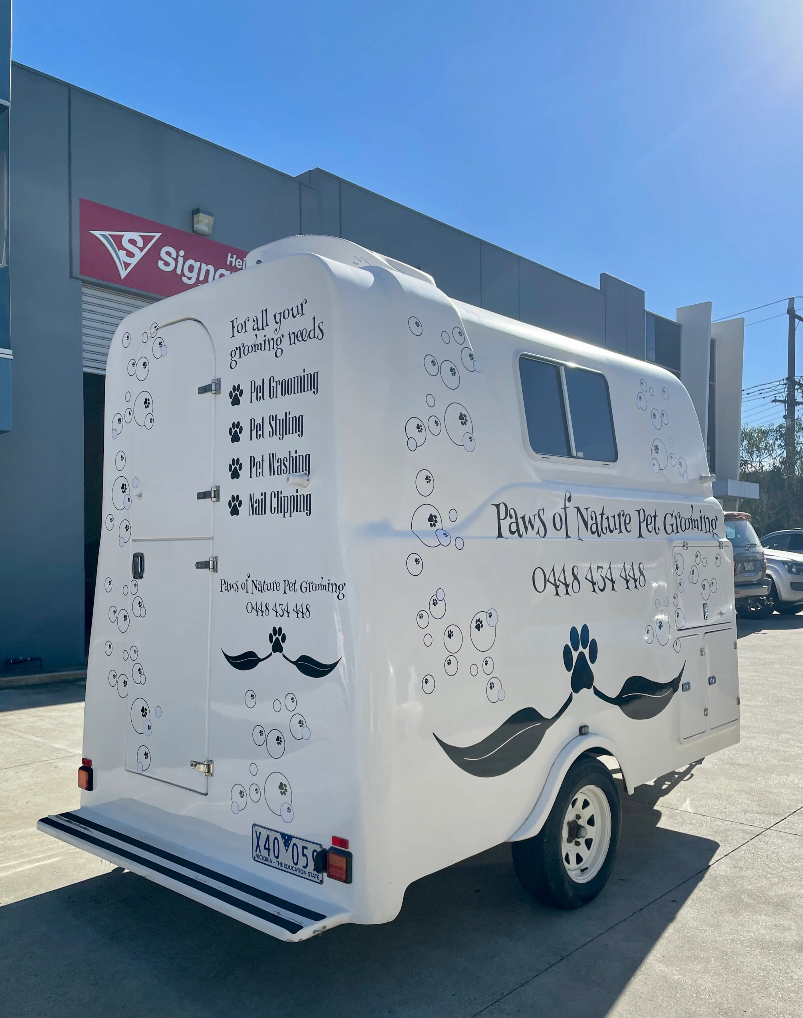 Trailer Signage - Paws of Nature Pet Grooming