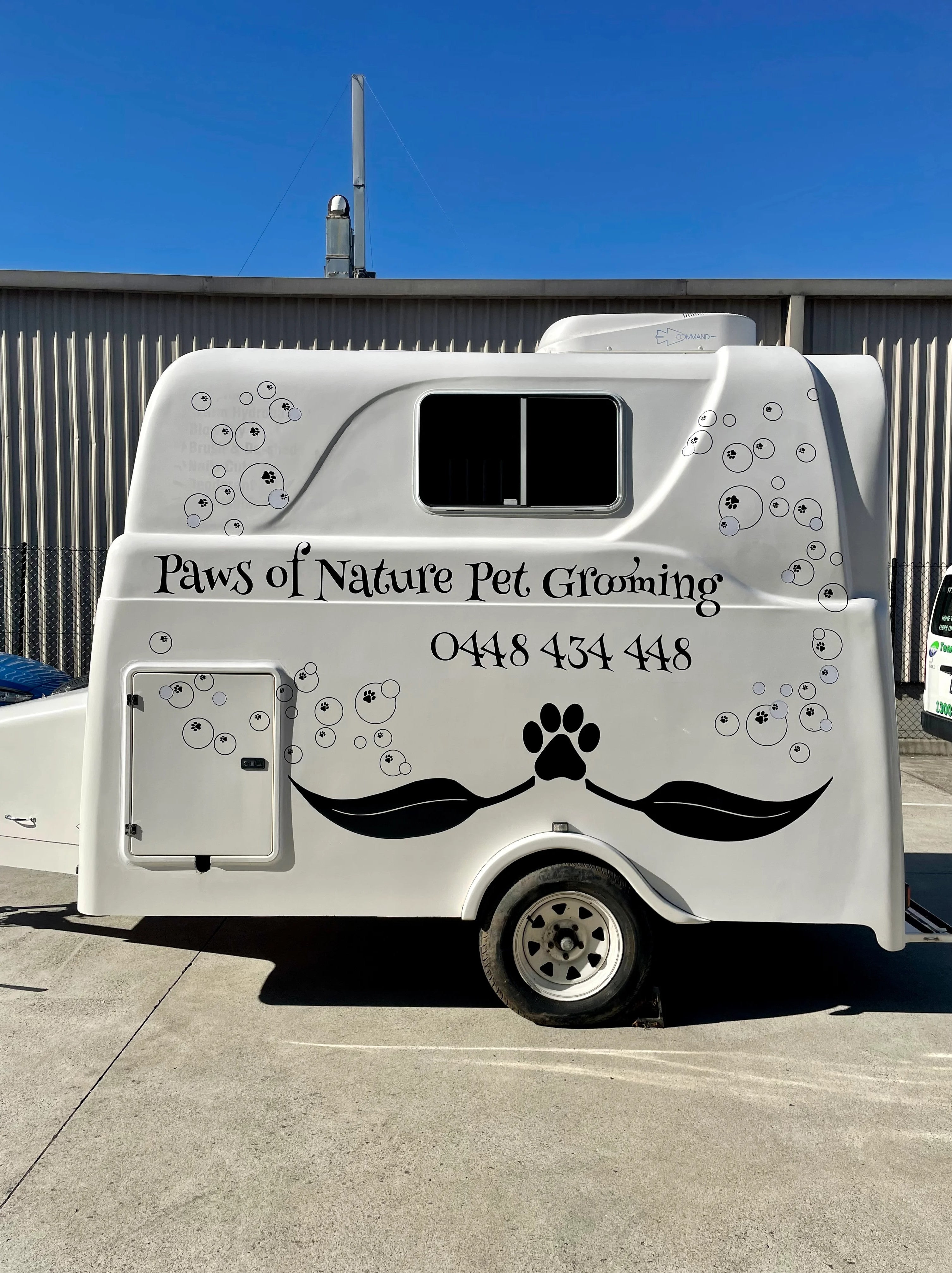 Trailer Signage - Paws of Nature Pet Grooming