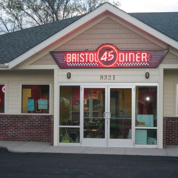 Lighted Sign Bristol 45 Diner from 2008 in Bristol, WI