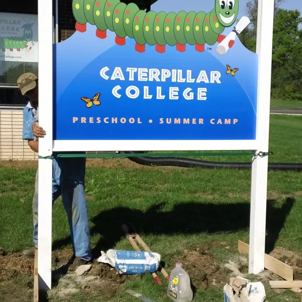 Caterpillar College Post and Panel from 2012 in Kenosha, WI