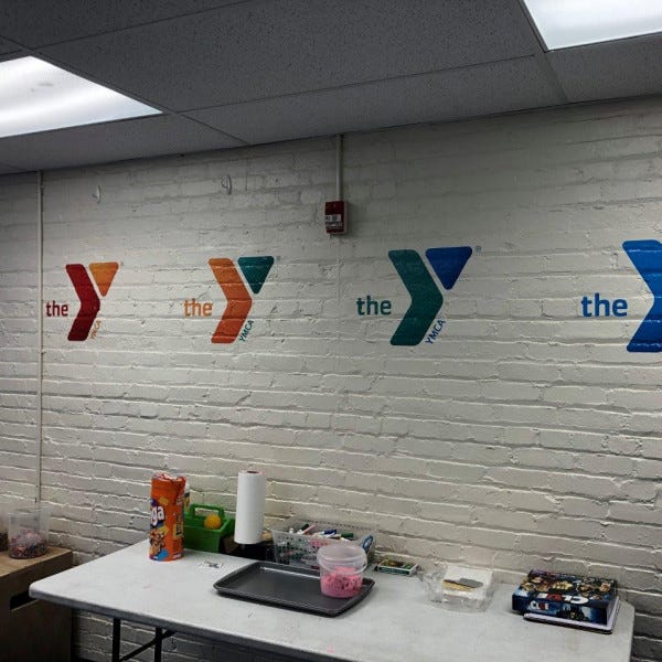 YMCA Y Logo Graphics On Wall