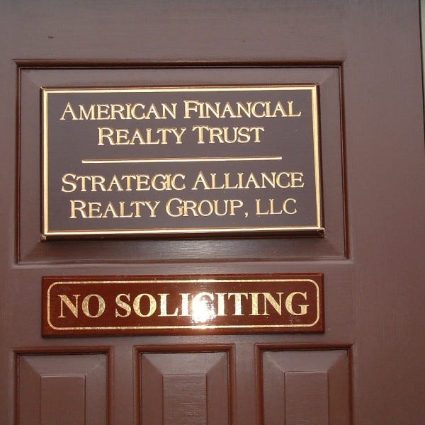 Carved Sign - American Financial Realty Trust