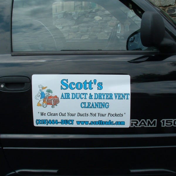 Magnetic Sign - Scott Air Duct & Dryer Vent Cleaning