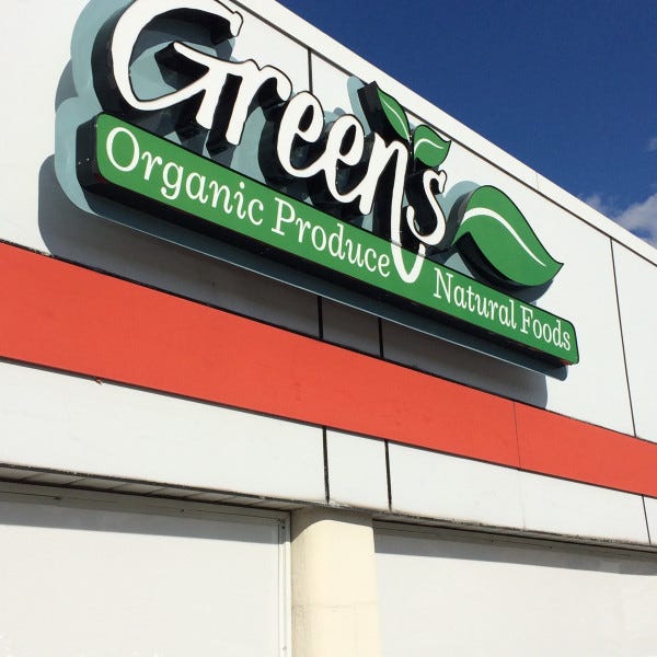 Green's Natural Foods Channel Letter