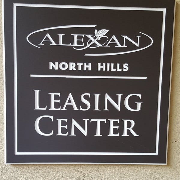 Routed sign Alexan North Hills Raleigh NC