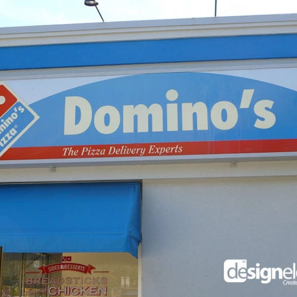 Sign Cabinet Illuminated Dominos Raleigh