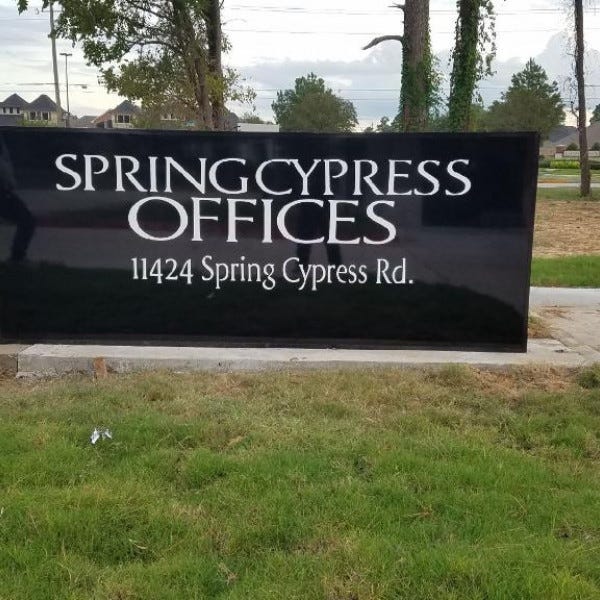 Cabinet Box W/ PVC Letters at Spring Cypress Offices - Spring, TX