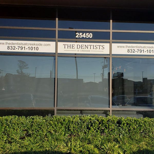 Reverse Cut Window Graphics At Dentist Tree - The Woodlands, TX