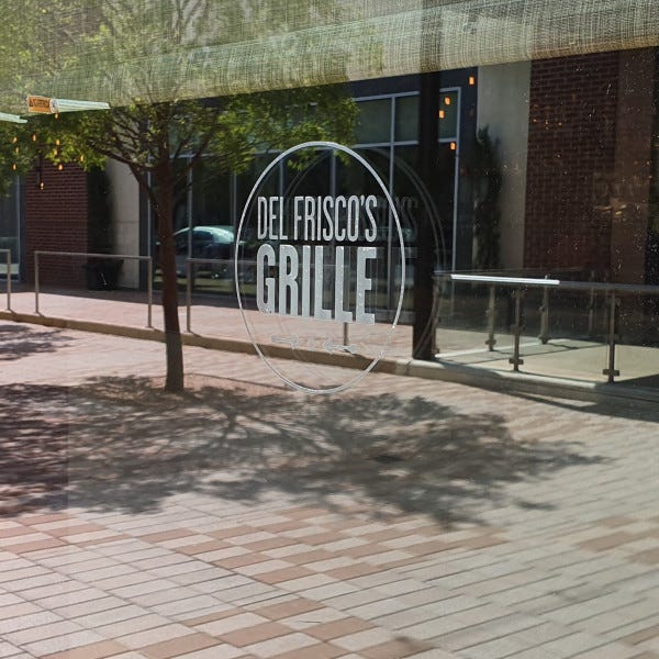 Frosted Decals At Del Friscos Grill - The Woodlands, TX