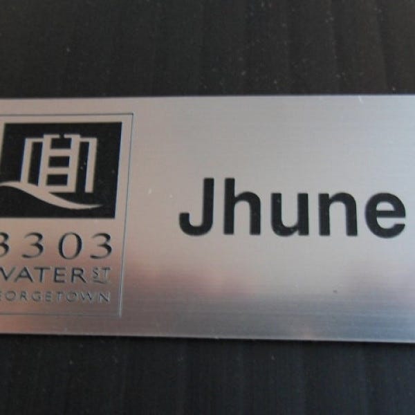 Name Badge, Signarama Silver Spring, Water Street Condos