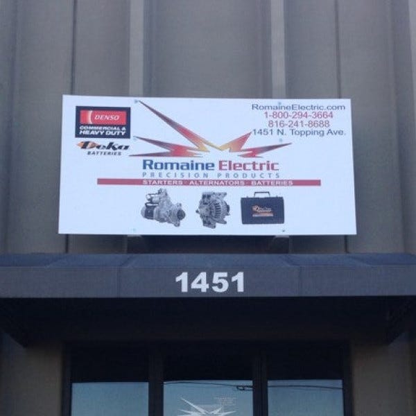 Aluminum panel sign for storefront