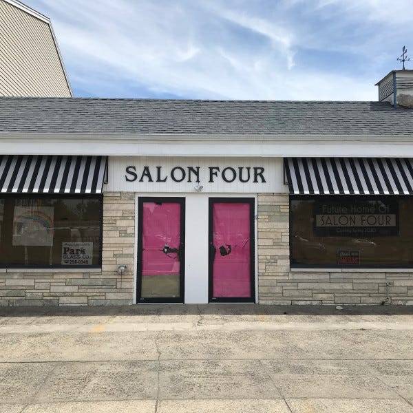 Salon Four Beaufort Striped Awnings