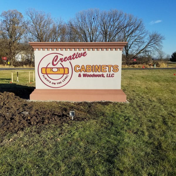 Custom Cabinets Monument Sign