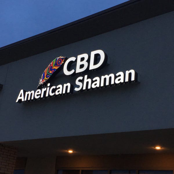 illuminated channel letters for storefront sign