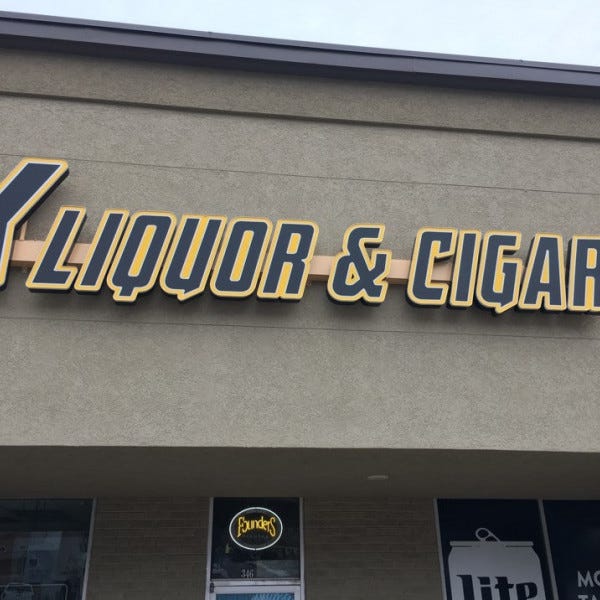 illuminated storefront channel letter sign