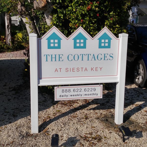 Post And Panel Sign The Cottages