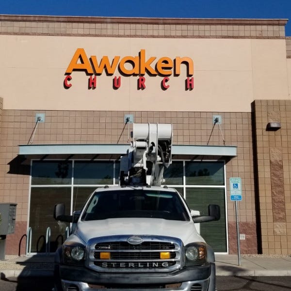 Building Sign-Awaken Church