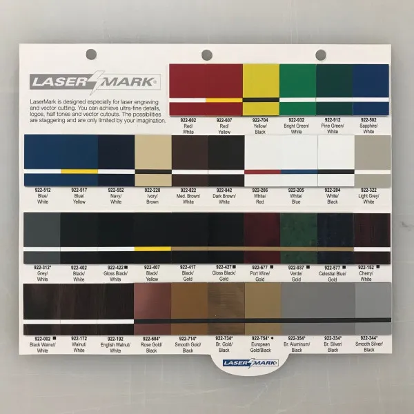 Laser Mark Color Chart