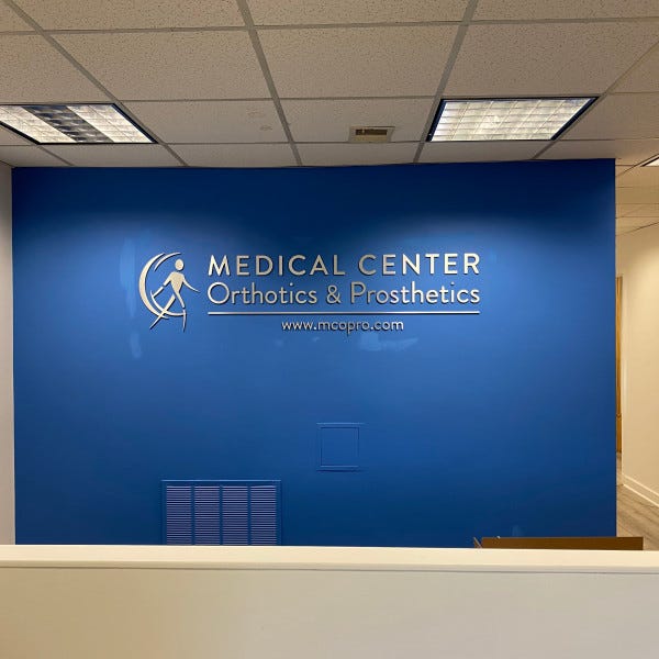 Reception Signs, Signarama Silver Spring, Medical Center Of Orithics & Prosthetics