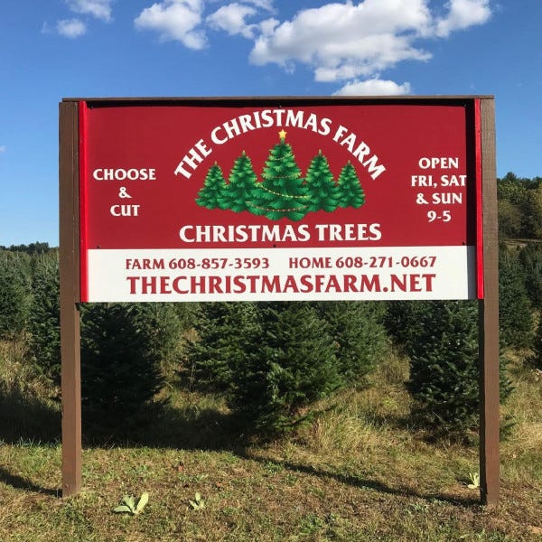 Christmas Farm Post & Panel Sign