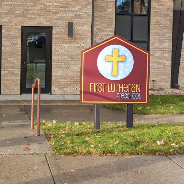First Lutheran Post And Panel Sign