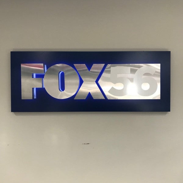 Fox 56 Halo Lit Letters On Cabinet