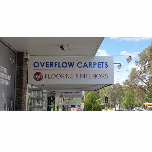 Shop Signage - Overflow Carpets - Diamond Creek.
