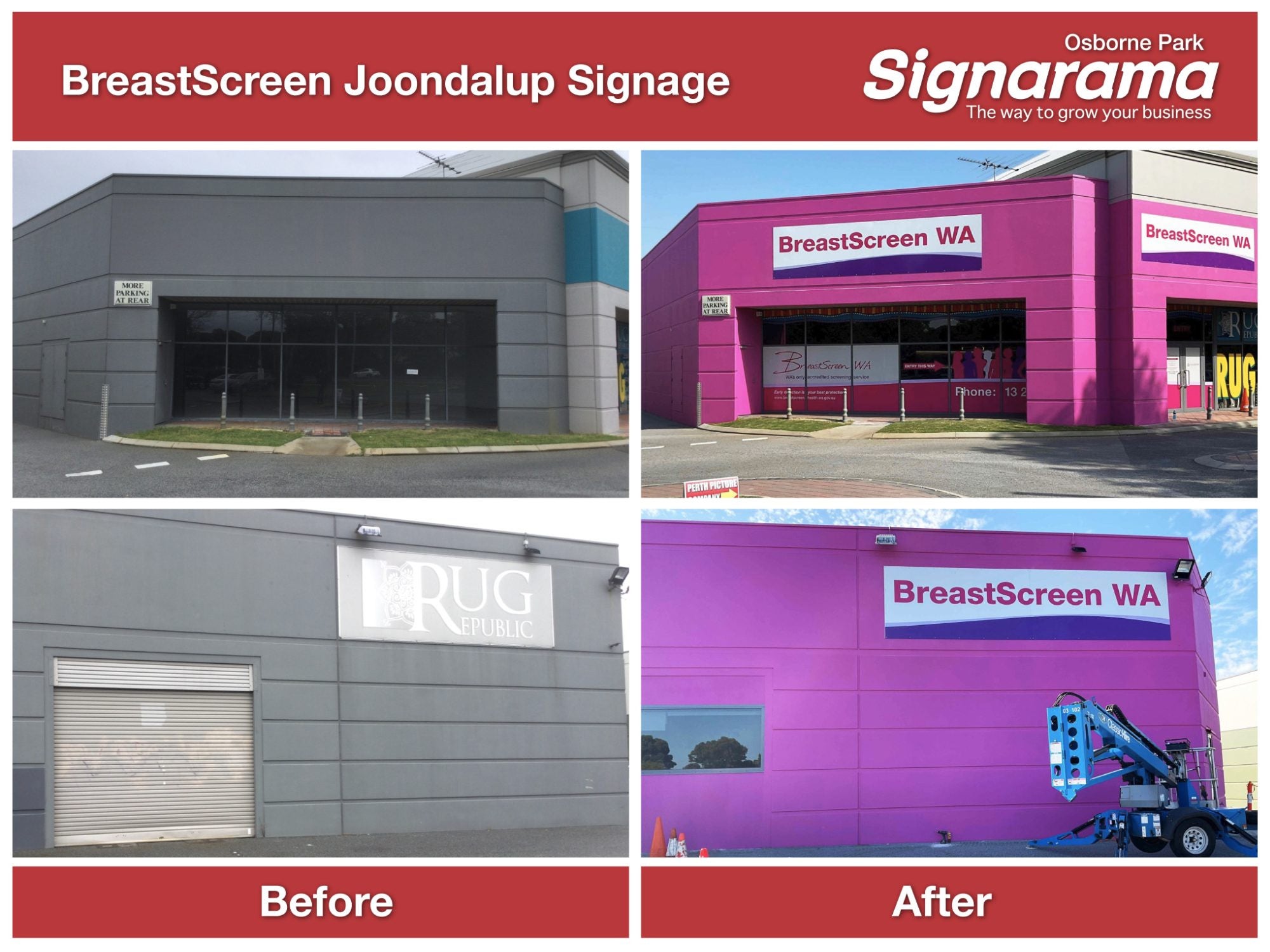 Breast Screen WA Joondalup Signage