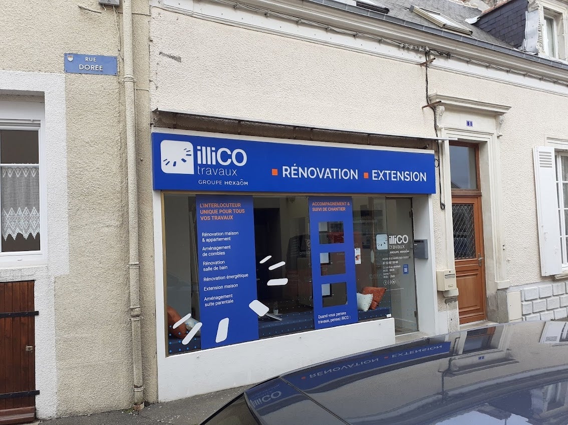 Nouvelle Enseigne pour Illico Travaux installé à La Suze Sur Sarthe par Signarama Le Mans