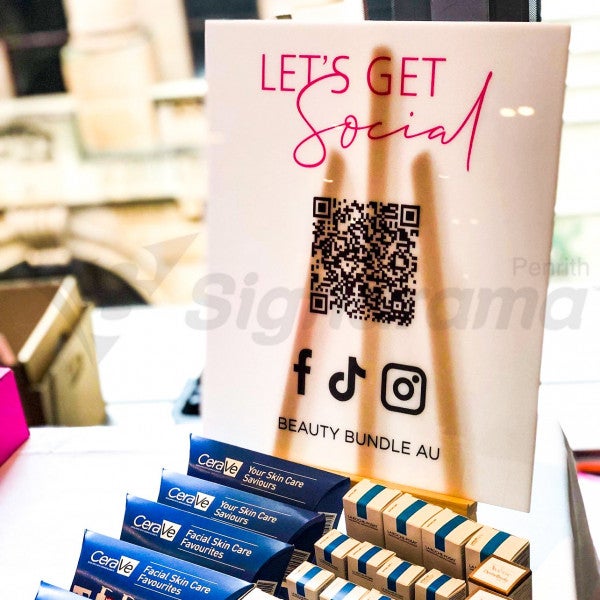 Let's Get Social sign for Beauty Bundle AU by Signarama Penrith