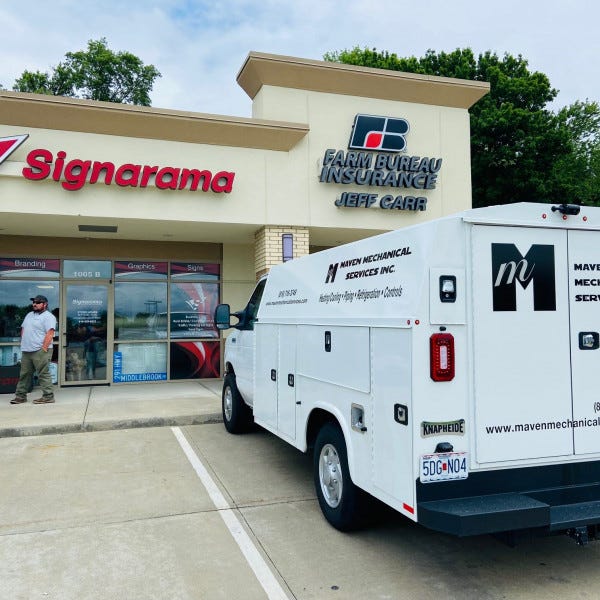 Maven truck lettering Signarama MO Liberty Kansas City
