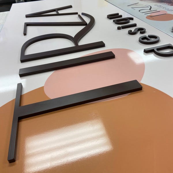 custom sign with dimensional letters