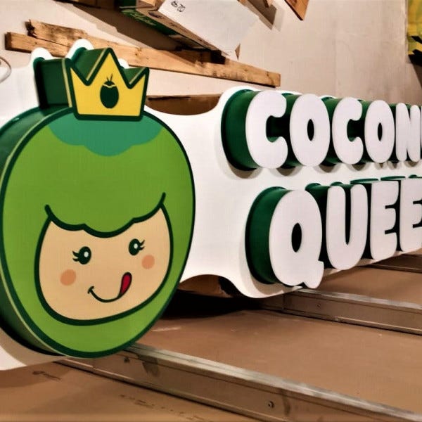 Coconut Queen 3D Printing Light Box by Signarama Eunos