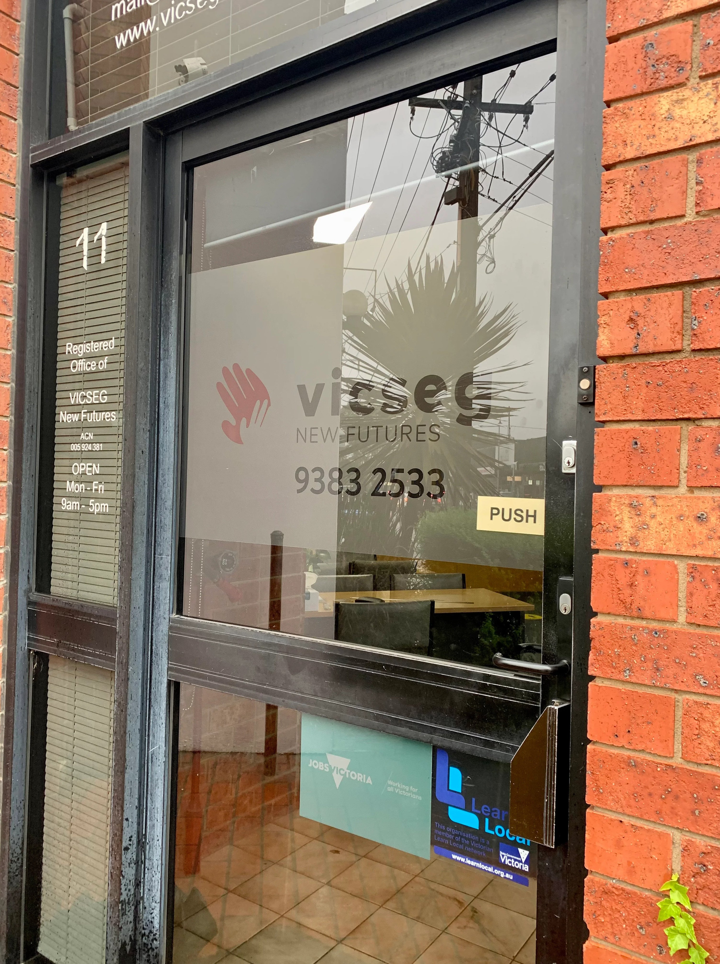 Window Frosting - VICSEG New Futures - Coburg.