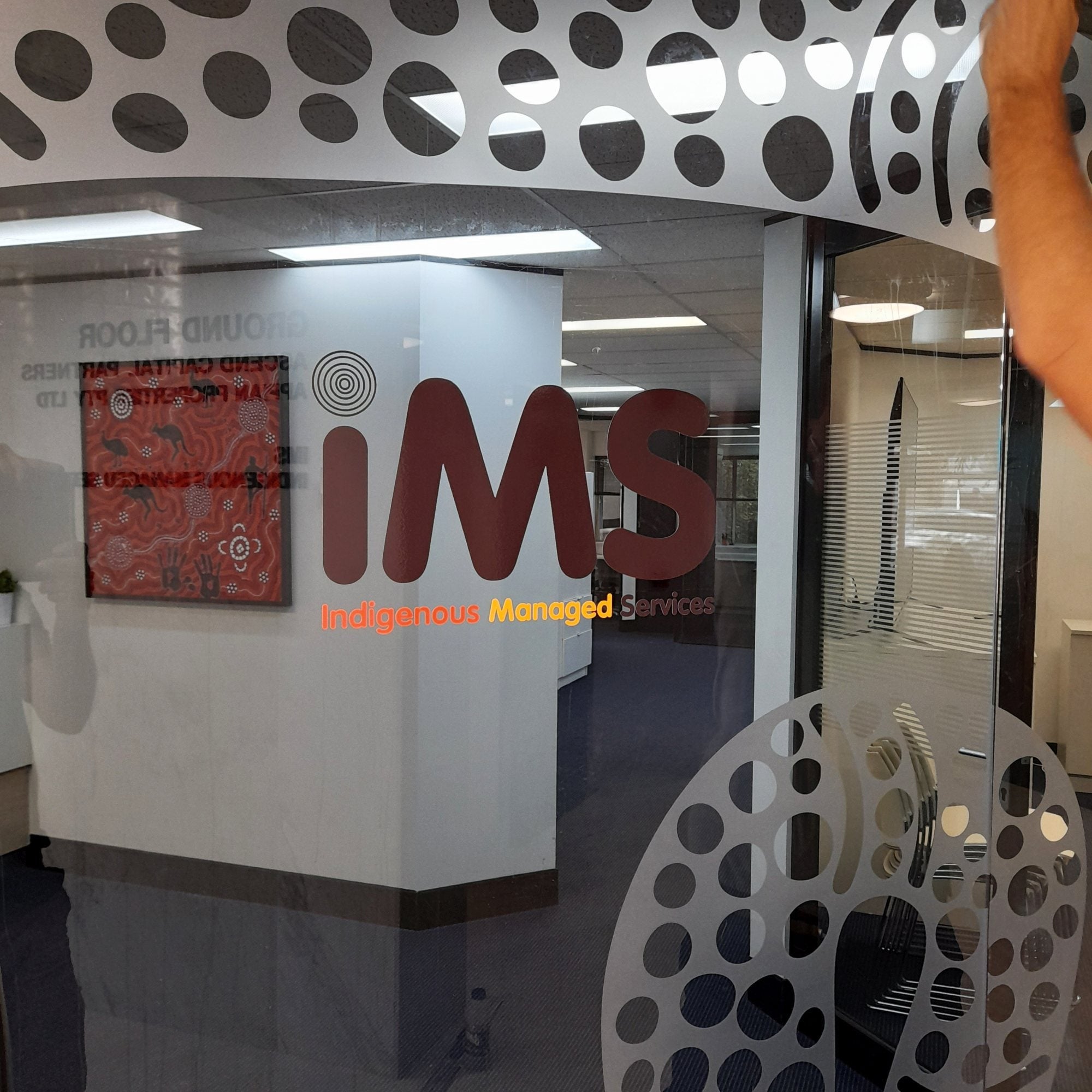 Indigenous Managed Services Window Signage