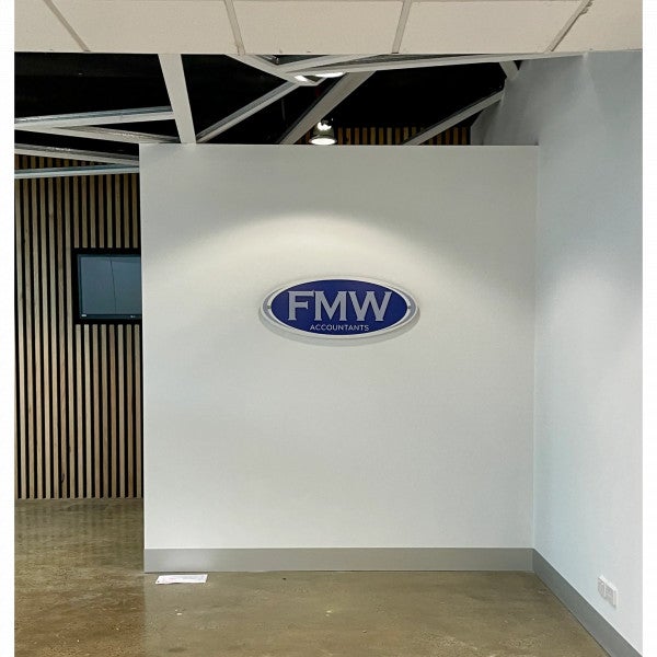 Reception Sign & Window Frosting - FMW Accountants - Ivanhoe.