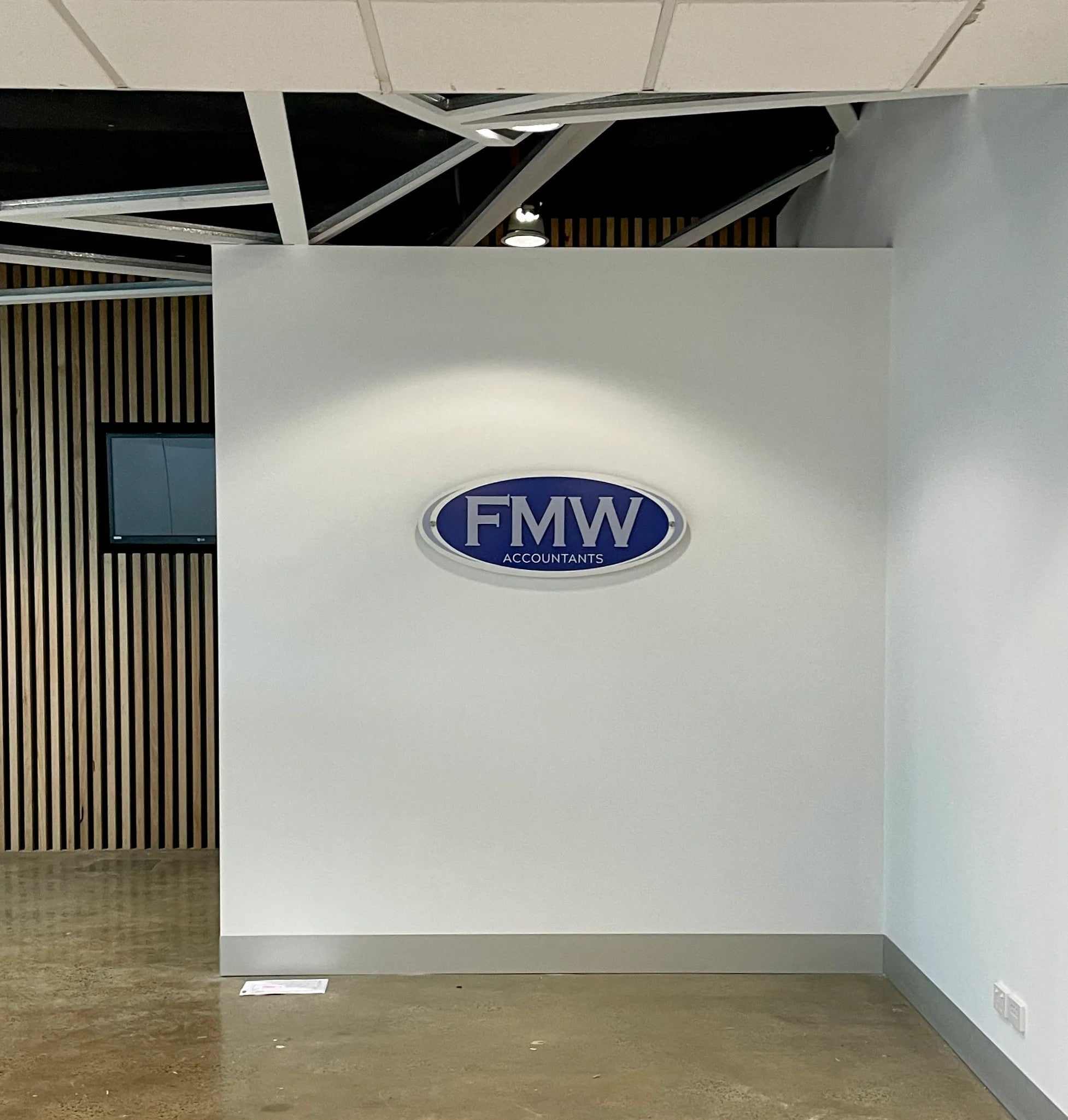 Reception Sign & Window Frosting - FMW Accountants - Ivanhoe.