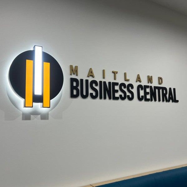 Backlit 3D Reception Sign