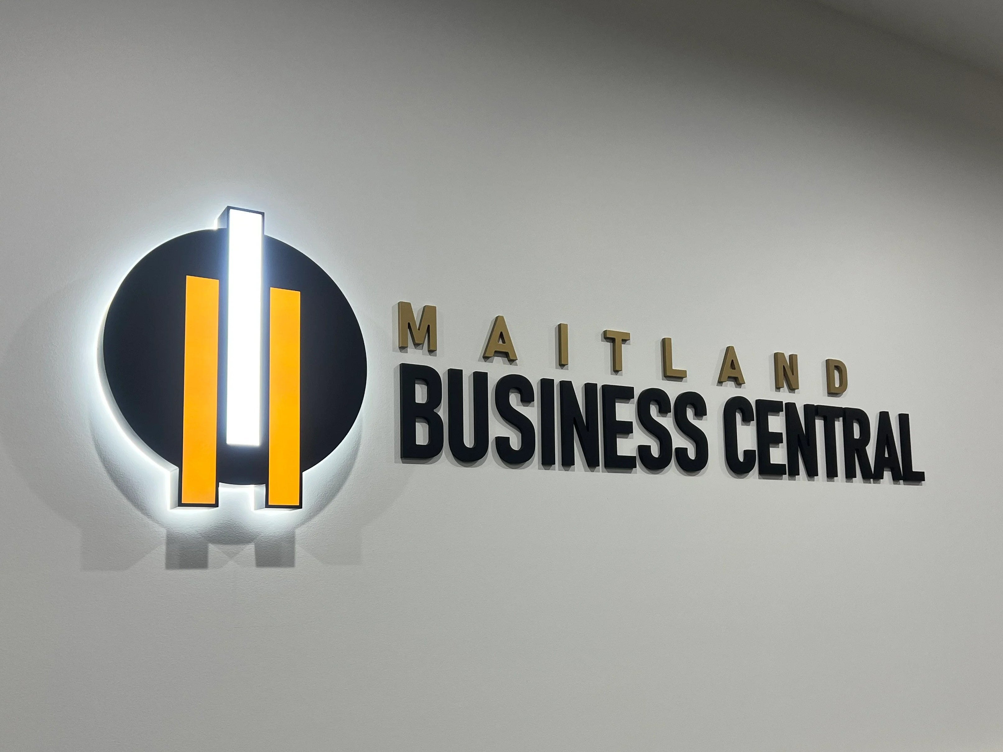 Backlit 3D Reception Sign