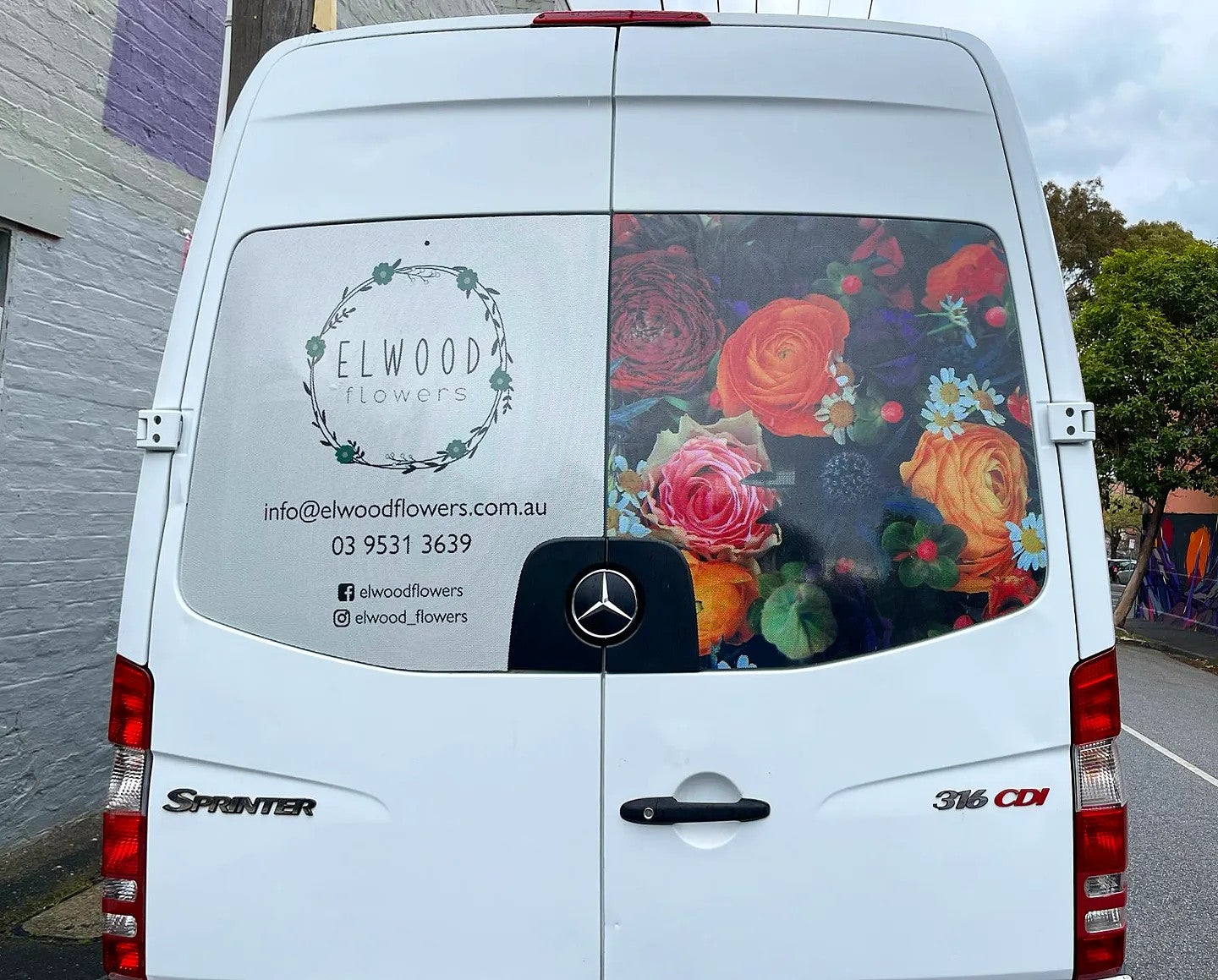 Elwood Flowers Van Graphics