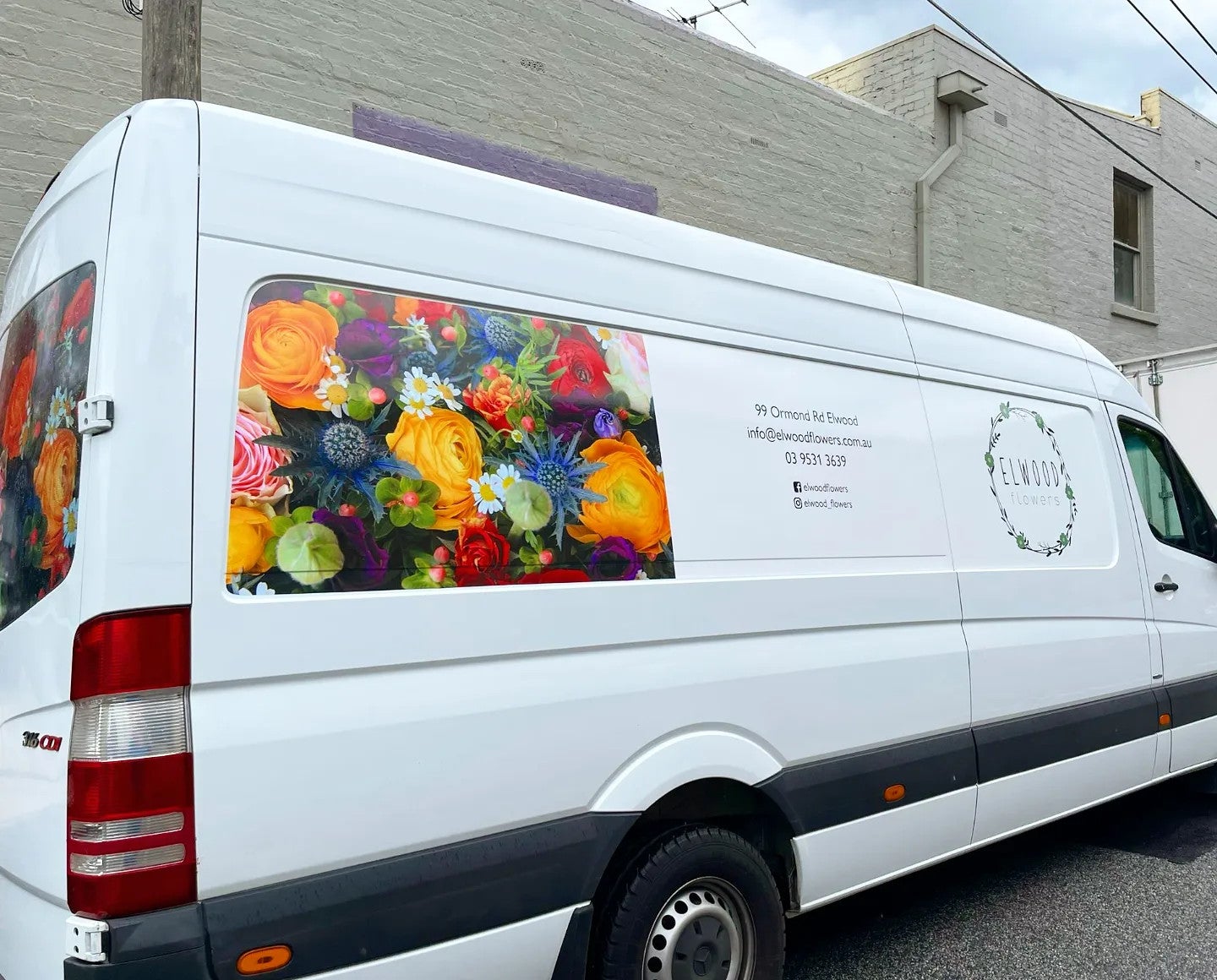 Elwood Flowers Van Graphics