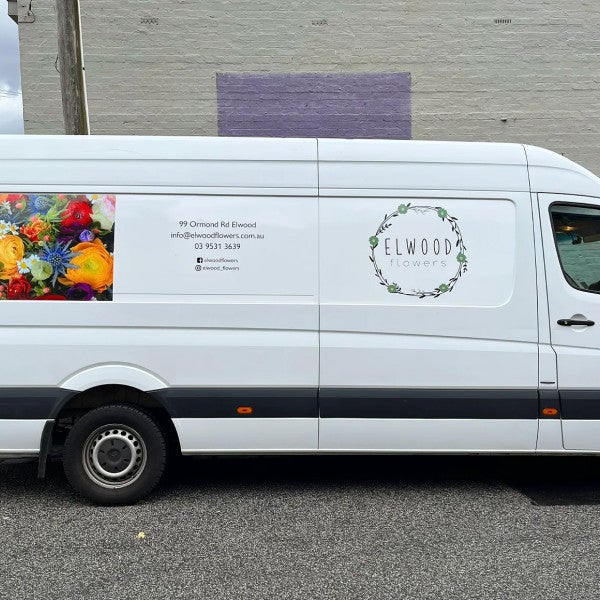 Elwood Flowers Van Graphics