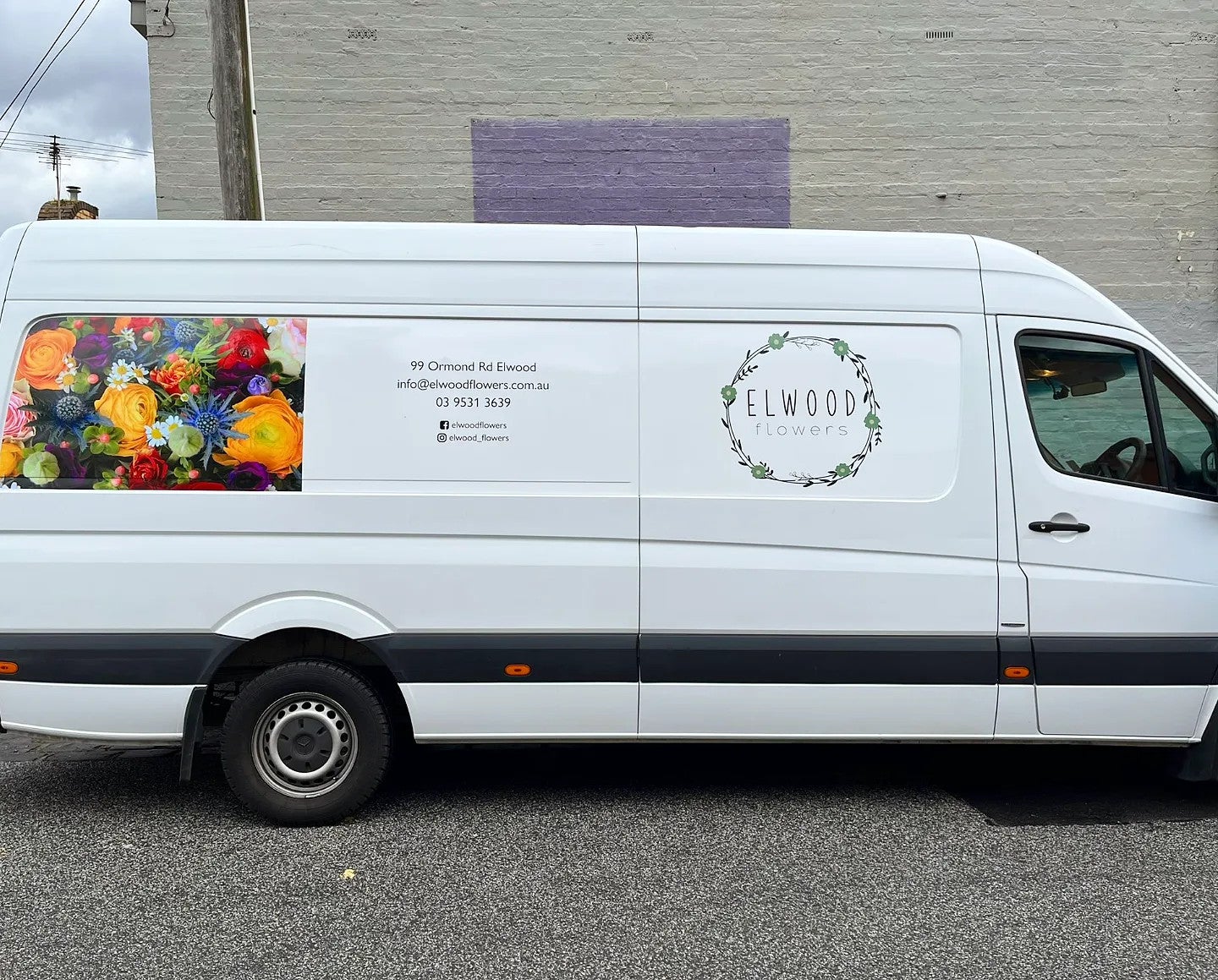 Elwood Flowers Van Graphics