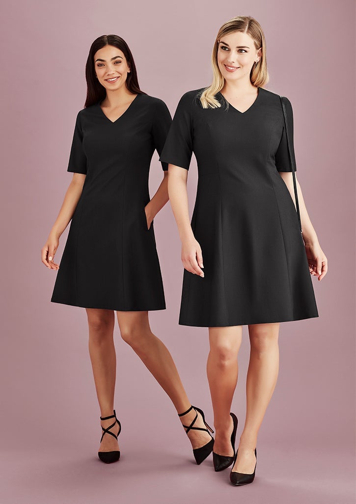Siena Womens Extended Short Sleeve Mid Dress