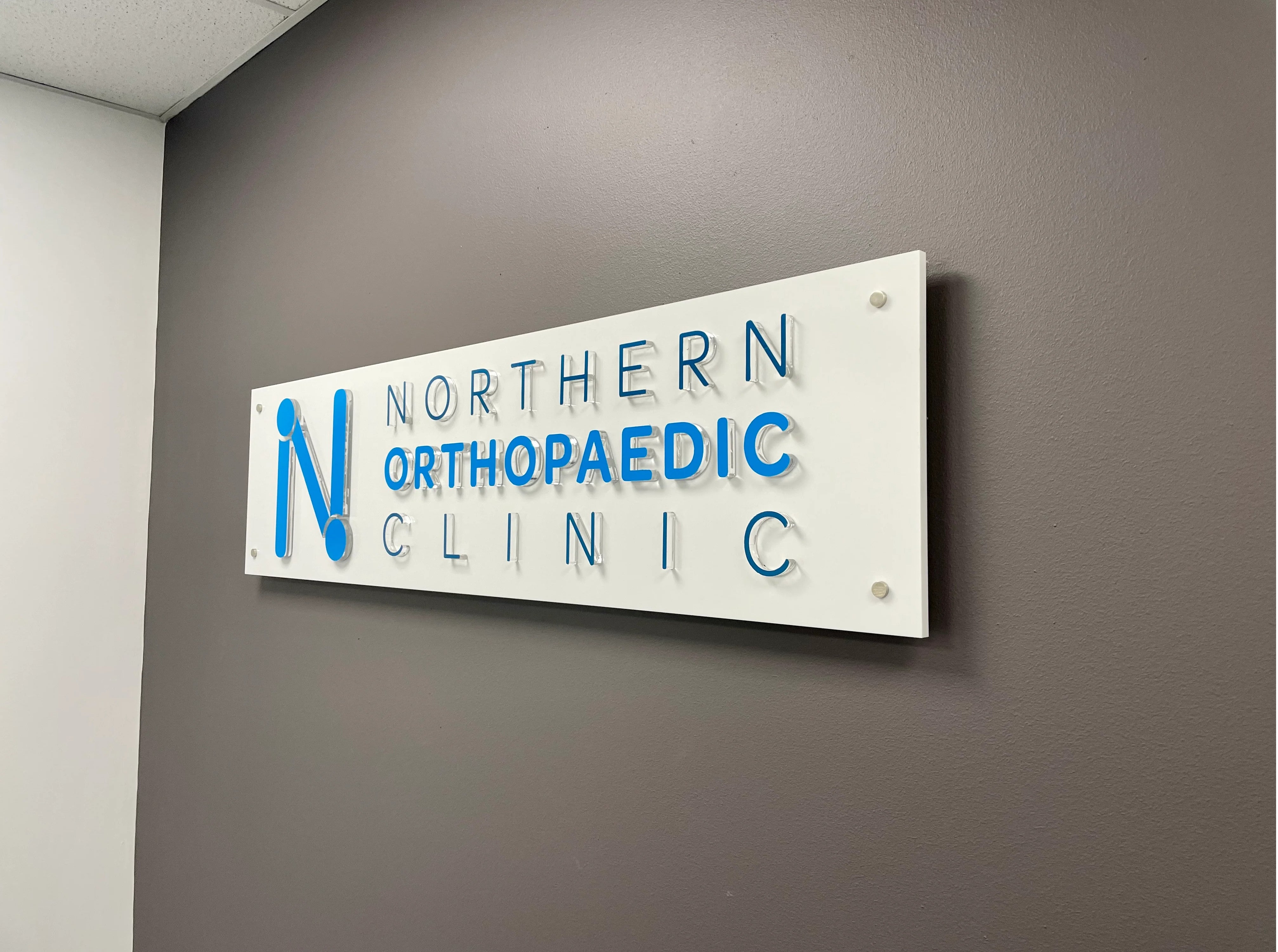 Reception Signage - Northern Orthopaedic Clinic.
