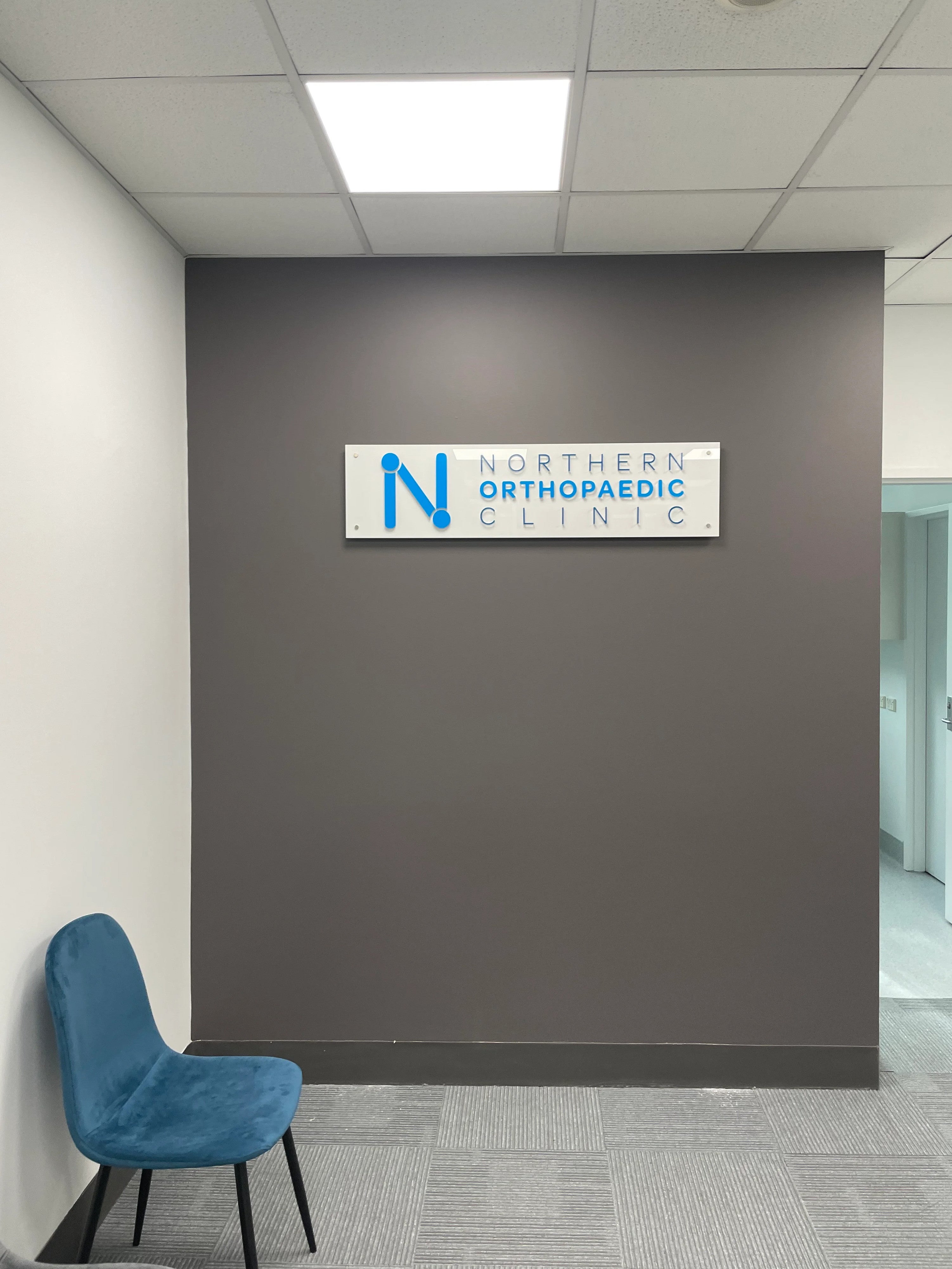 Reception Signage - Northern Orthopaedic Clinic.