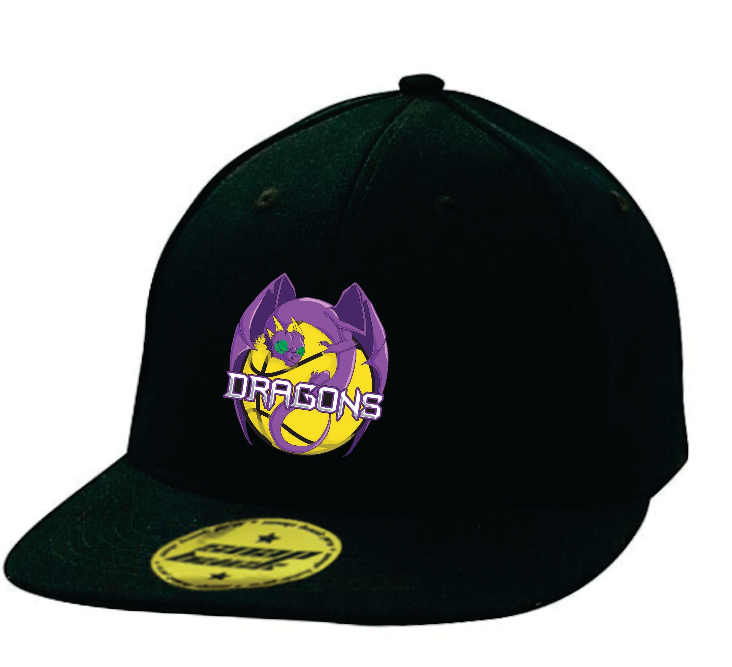 Flat peak snap back cap