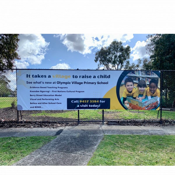 Fence Mesh Banners - Olympic Village Primary School - Heidelberg West.