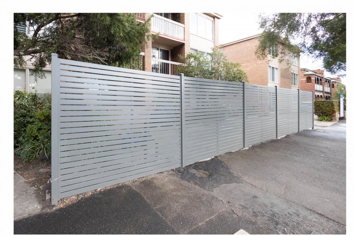 Aluminium Slat Fencing Panel 1800 x 2400 -Available in 5 colours $554 +GST Online Fence Supplies