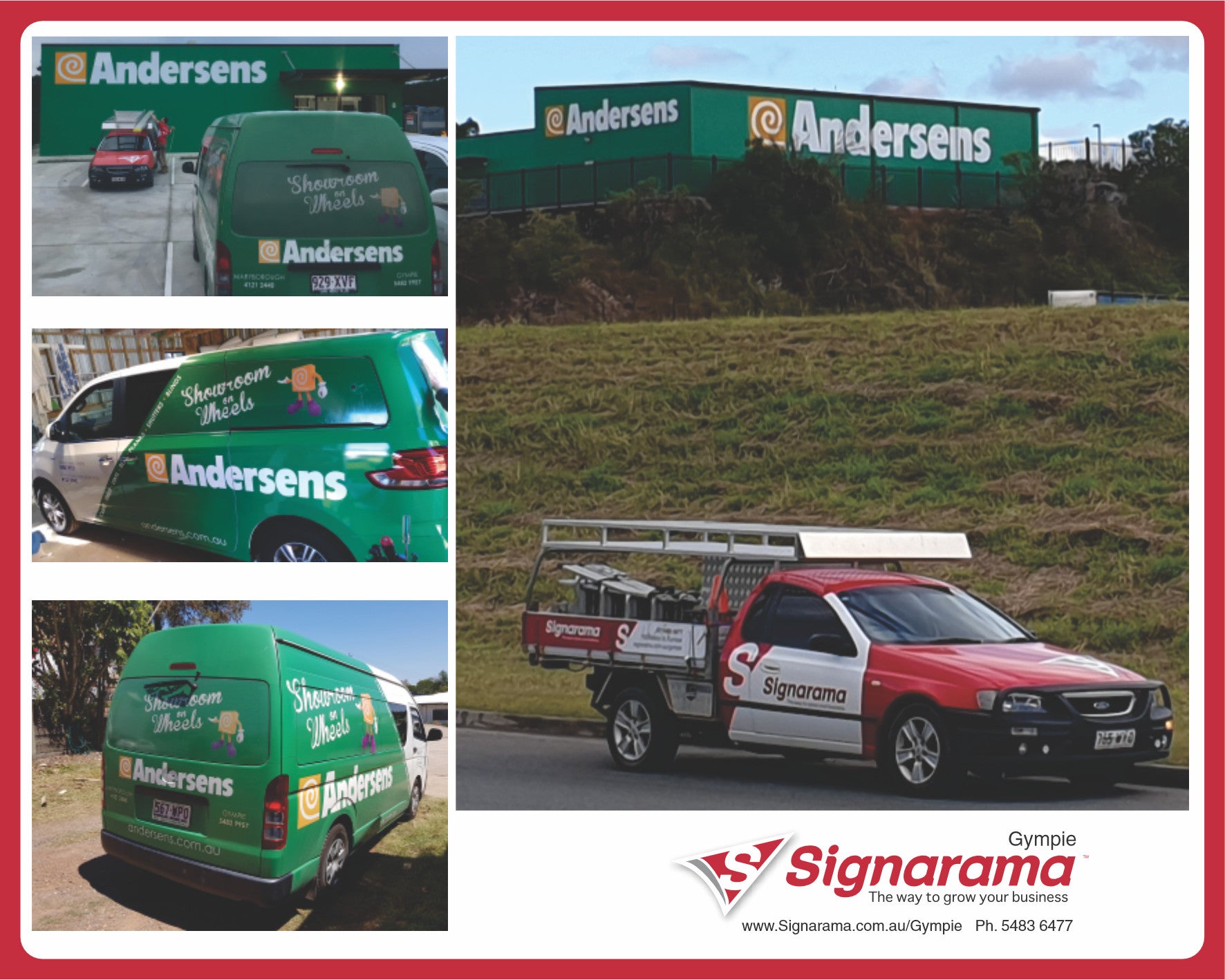 Andersens Carpet Gympie Building and vehicle signs